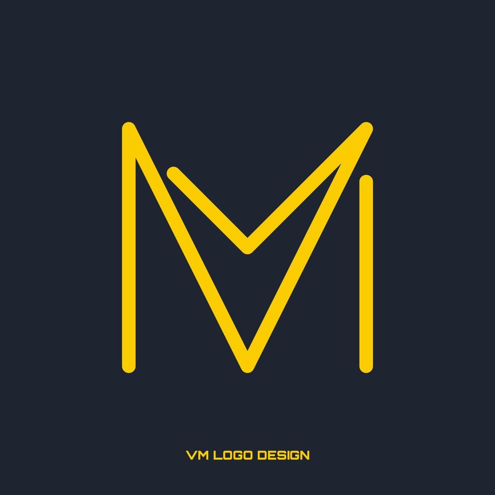 vm logotyp platt vintage design. vektor