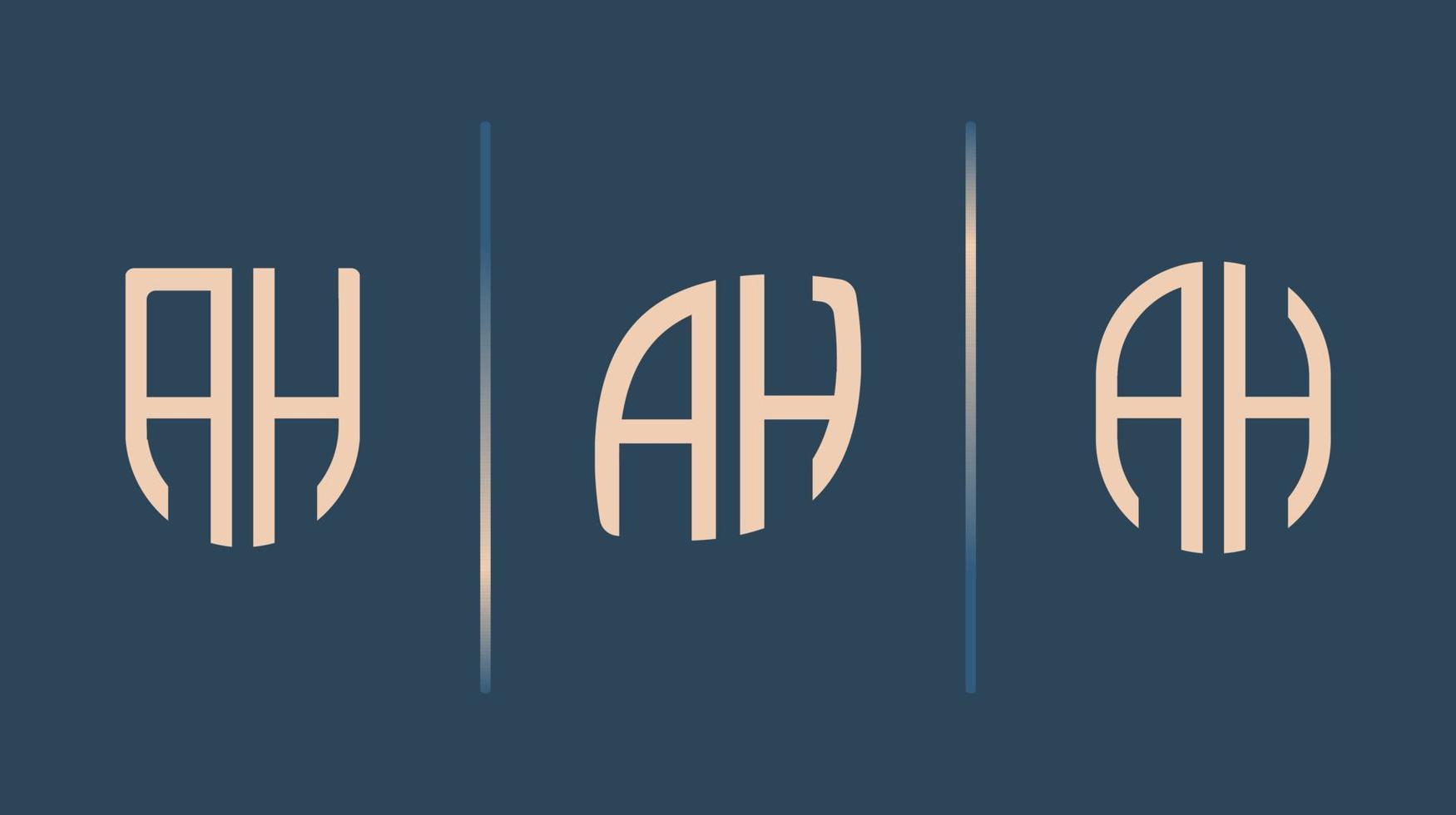 kreativa initiala bokstäver ah logotyp design bunt. vektor