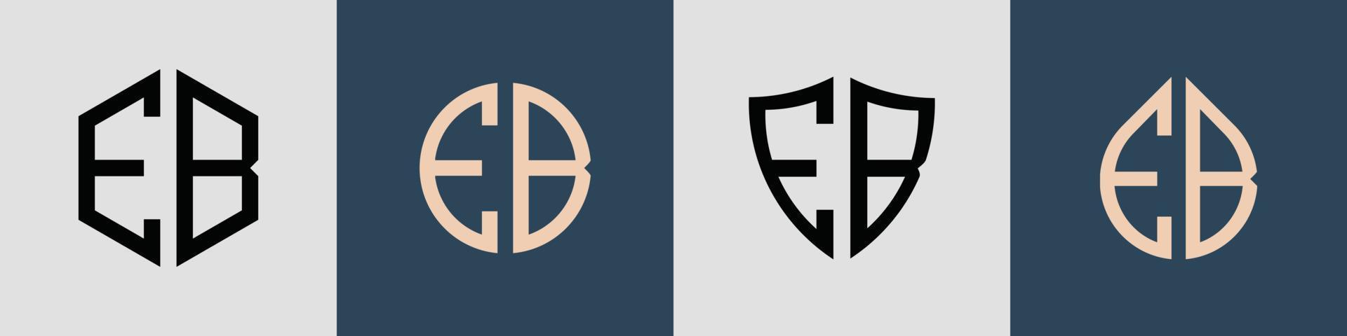 kreative einfache anfangsbuchstaben eb-logo-designs paket. vektor