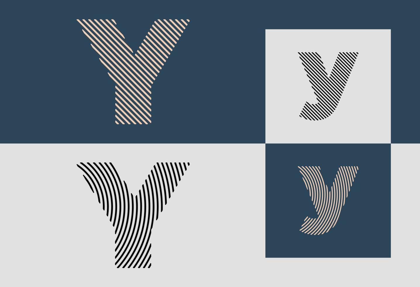 kreativa första rad bokstäver y logotyp design paket. vektor