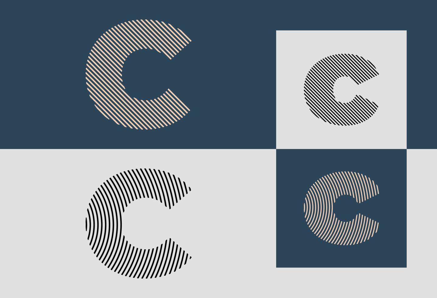 kreativa första rad bokstäver c logotyp design bunt. vektor
