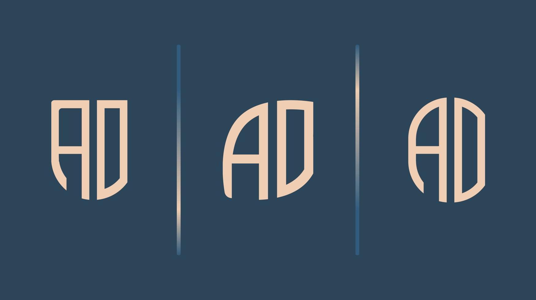 kreative anfangsbuchstaben ao logo design paket. vektor