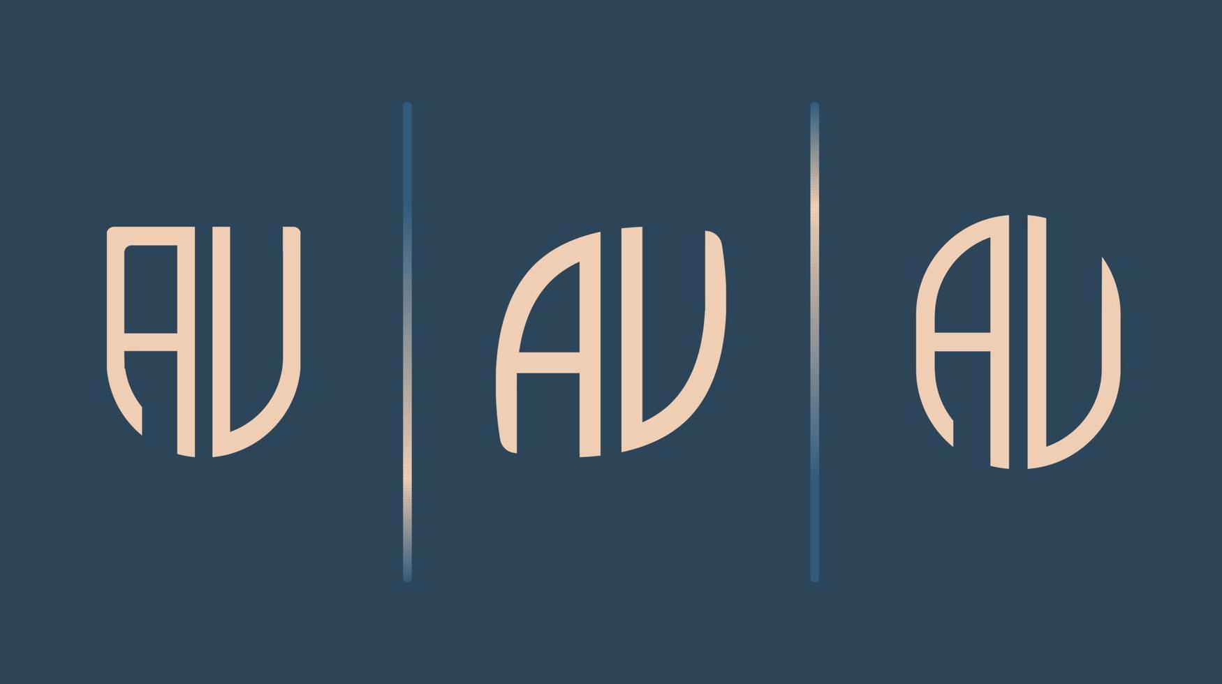 kreativa initiala bokstäver au logo designs paket. vektor