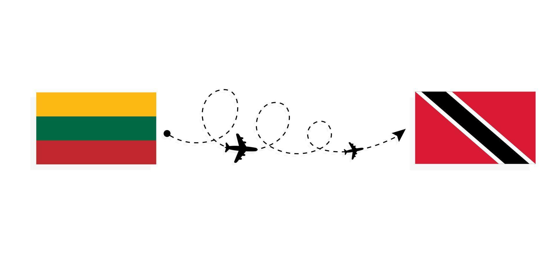 flyg och resor från Litauen till trinidad och tobago med passagerarflygplan vektor