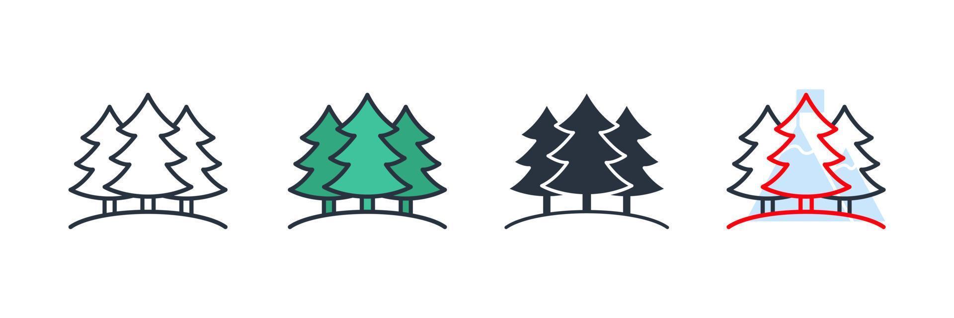 skog ikon logotyp vektor illustration. träd symbol mall för grafik och webbdesign samling