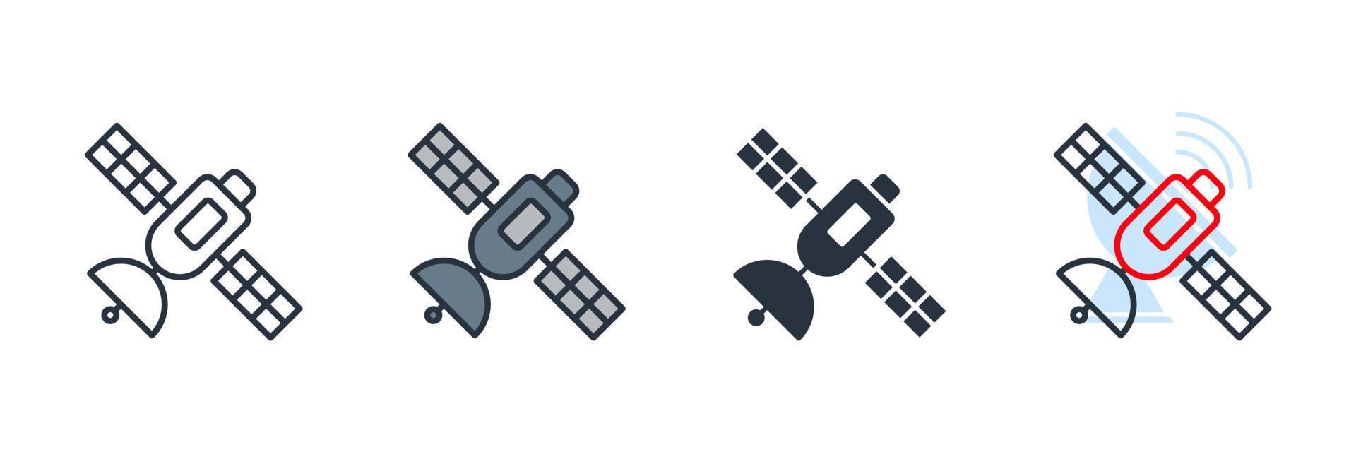 satellit ikon logotyp vektor illustration. broadcasting symbol mall för grafisk och webbdesign samling