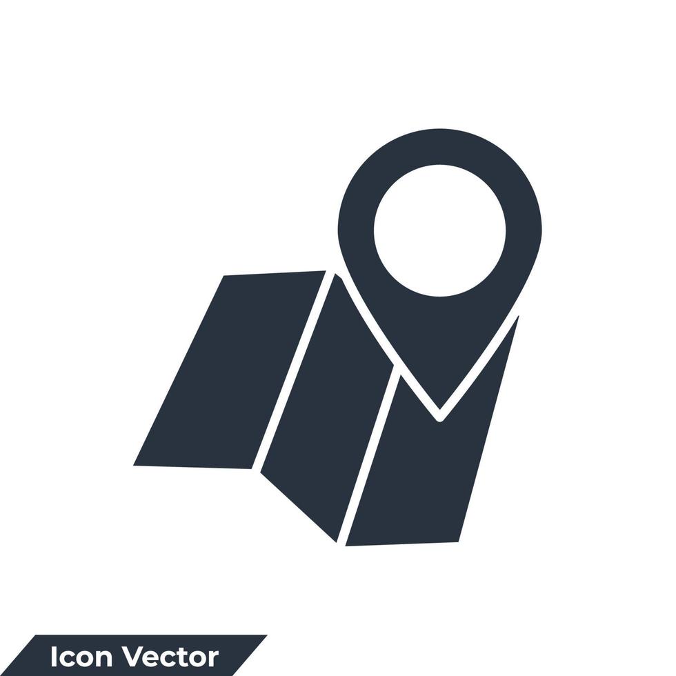 Kartenstandort-Symbol-Logo-Vektor-Illustration. Navigator-Pin-Symbolvorlage für Grafik- und Webdesign-Sammlung vektor
