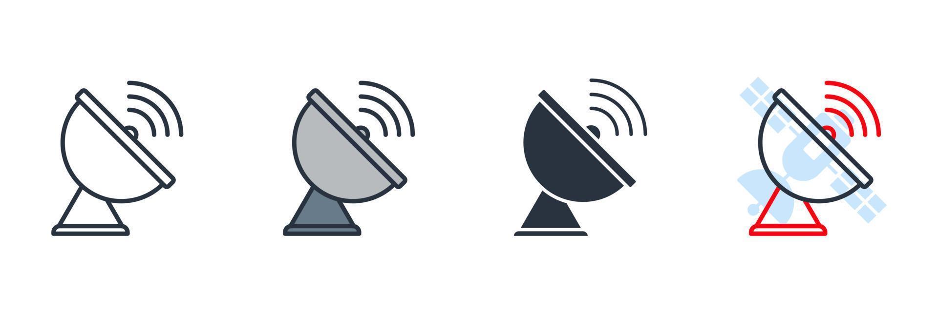 Satelliten-Symbol-Logo-Vektor-Illustration. Antennensymbolvorlage für Grafik- und Webdesign-Sammlung vektor