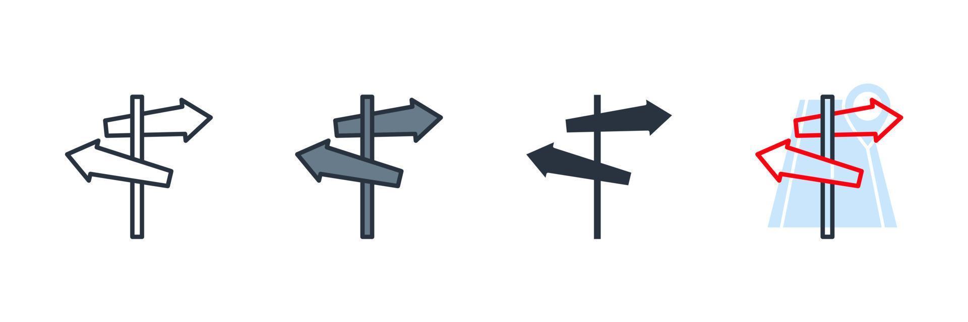 skylt ikon logotyp vektorillustration. riktning tecken symbol mall för grafik och webbdesign samling vektor