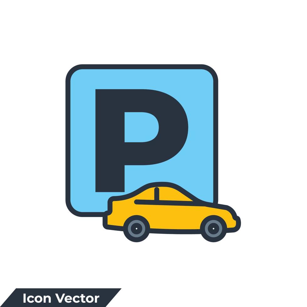 Parkplatz-Symbol-Logo-Vektor-Illustration. Symbolvorlage für Autoparkplätze für Grafik- und Webdesign-Sammlung vektor