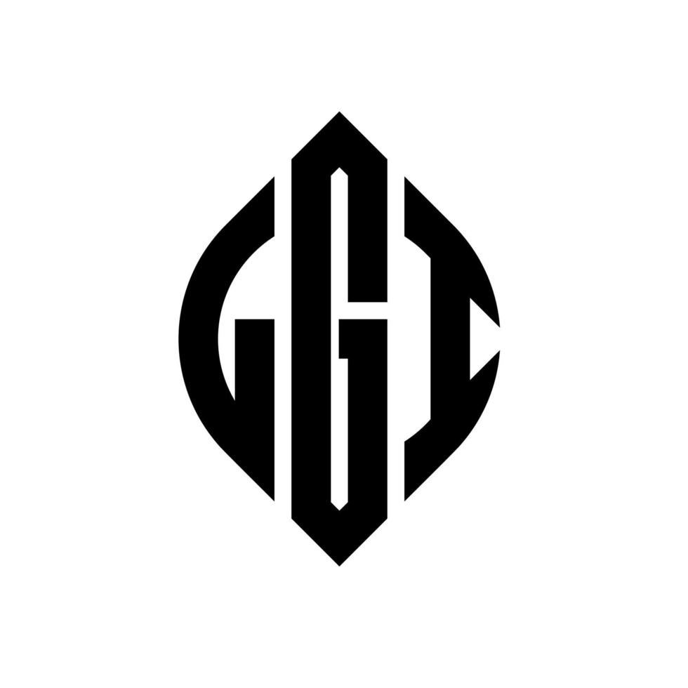 lgi-Kreisbuchstaben-Logo-Design mit Kreis- und Ellipsenform. lgi ellipsenbuchstaben mit typografischem stil. Die drei Initialen bilden ein Kreislogo. LGI-Kreis-Emblem abstrakter Monogramm-Buchstaben-Markenvektor. vektor