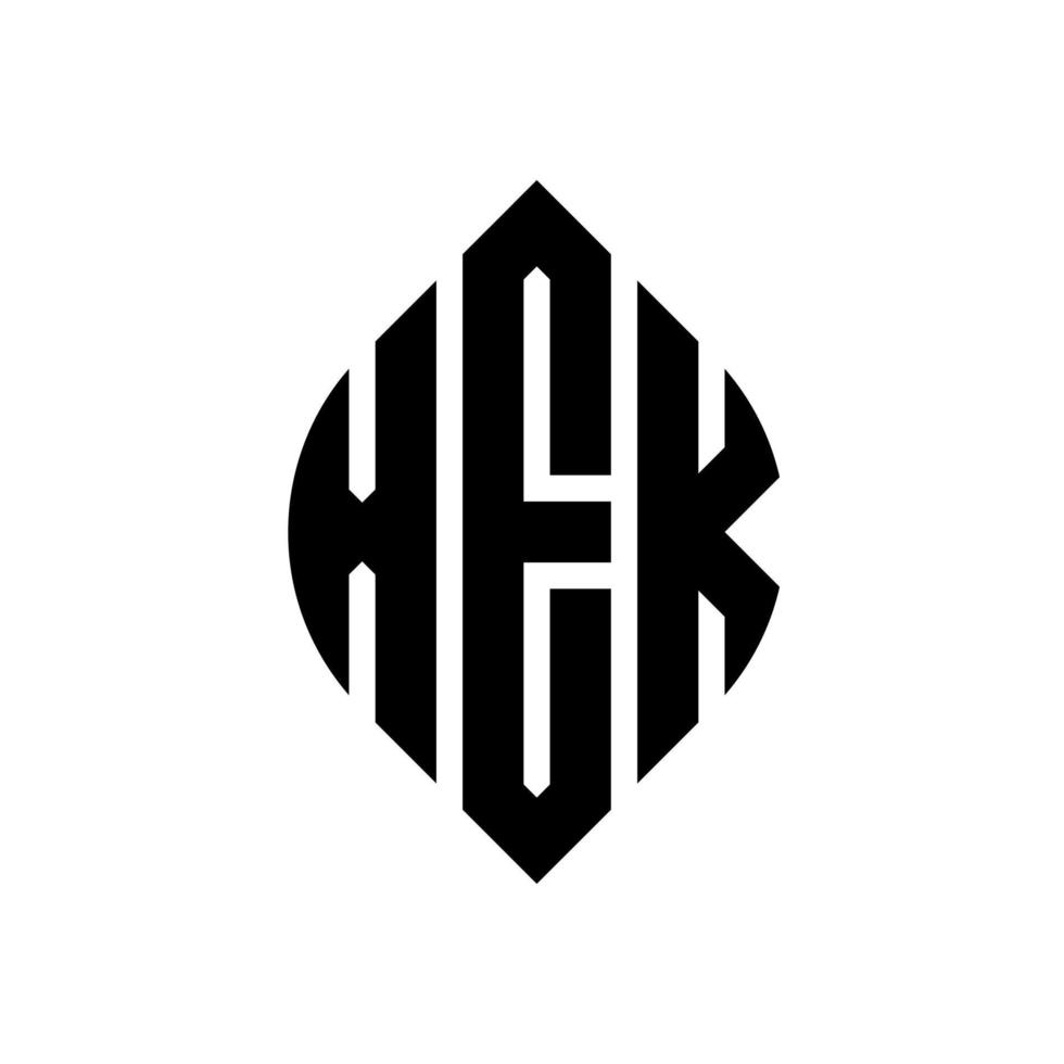 xek cirkel bokstavslogotyp design med cirkel och ellipsform. xek ellips bokstäver med typografisk stil. de tre initialerna bildar en cirkellogotyp. xek cirkel emblem abstrakt monogram bokstav märke vektor. vektor