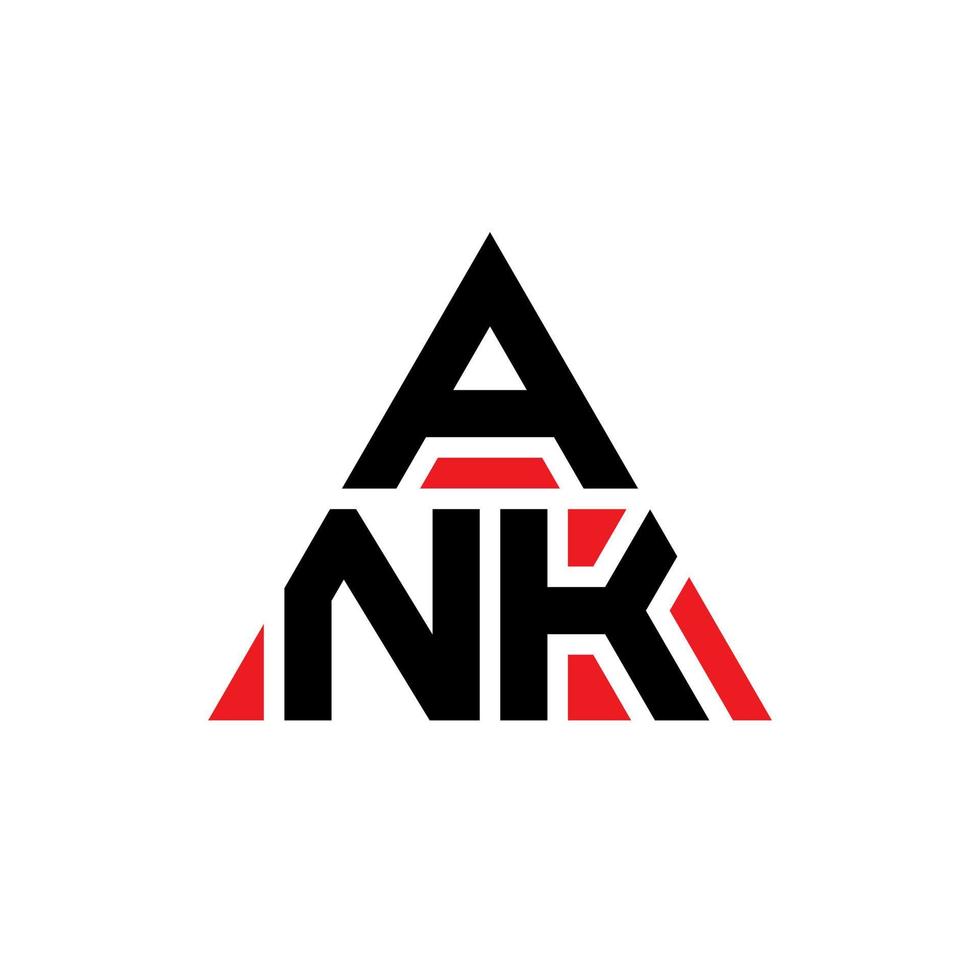 ank triangel bokstavslogotyp design med triangelform. ank triangel logotyp design monogram. ank triangel vektor logotyp mall med röd färg. ank trekantig logotyp enkel, elegant och lyxig logotyp.