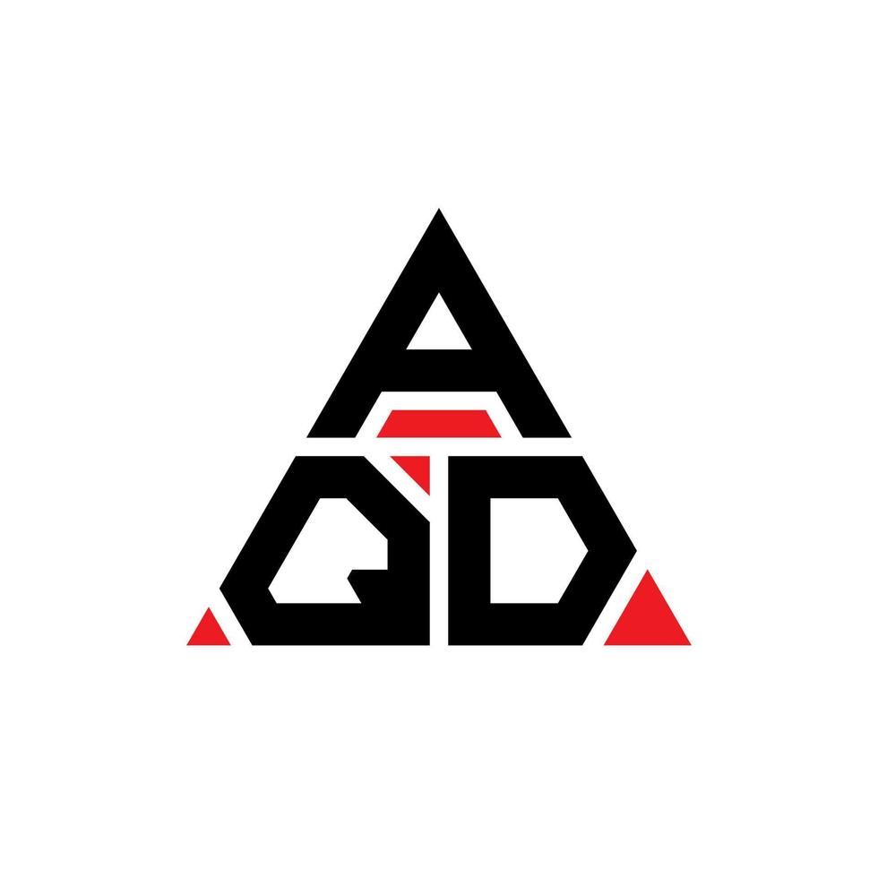 aqd-Dreieck-Buchstaben-Logo-Design mit Dreiecksform. aqd-Dreieck-Logo-Design-Monogramm. aqd-Dreieck-Vektor-Logo-Vorlage mit roter Farbe. aqd dreieckiges Logo einfaches, elegantes und luxuriöses Logo. vektor