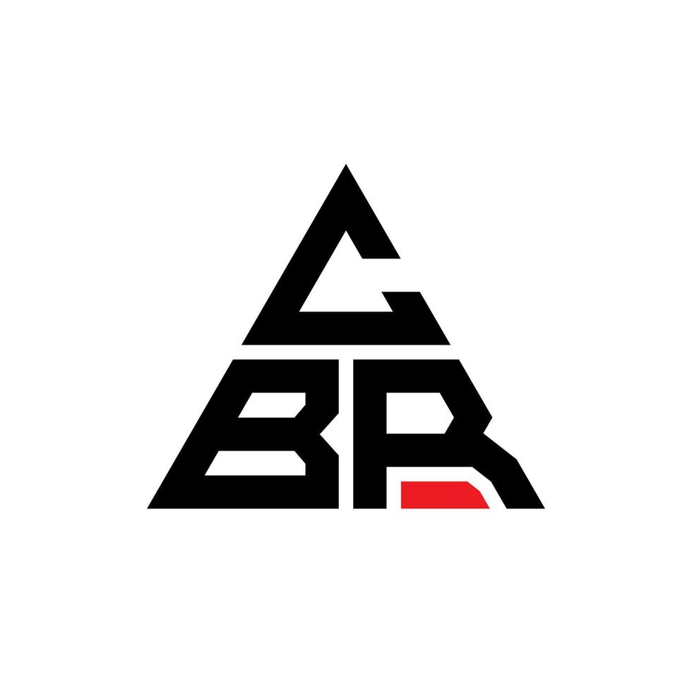 cbr triangel bokstavslogotypdesign med triangelform. cbr triangel logotyp design monogram. cbr triangel vektor logotyp mall med röd färg. cbr triangulär logotyp enkel, elegant och lyxig logotyp.