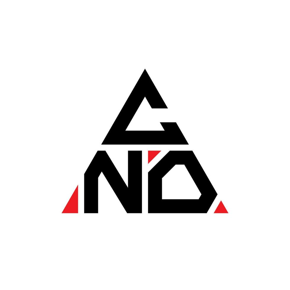 cno-Dreieck-Buchstaben-Logo-Design mit Dreiecksform. Cno-Dreieck-Logo-Design-Monogramm. Cno-Dreieck-Vektor-Logo-Vorlage mit roter Farbe. cno dreieckiges Logo einfaches, elegantes und luxuriöses Logo. vektor
