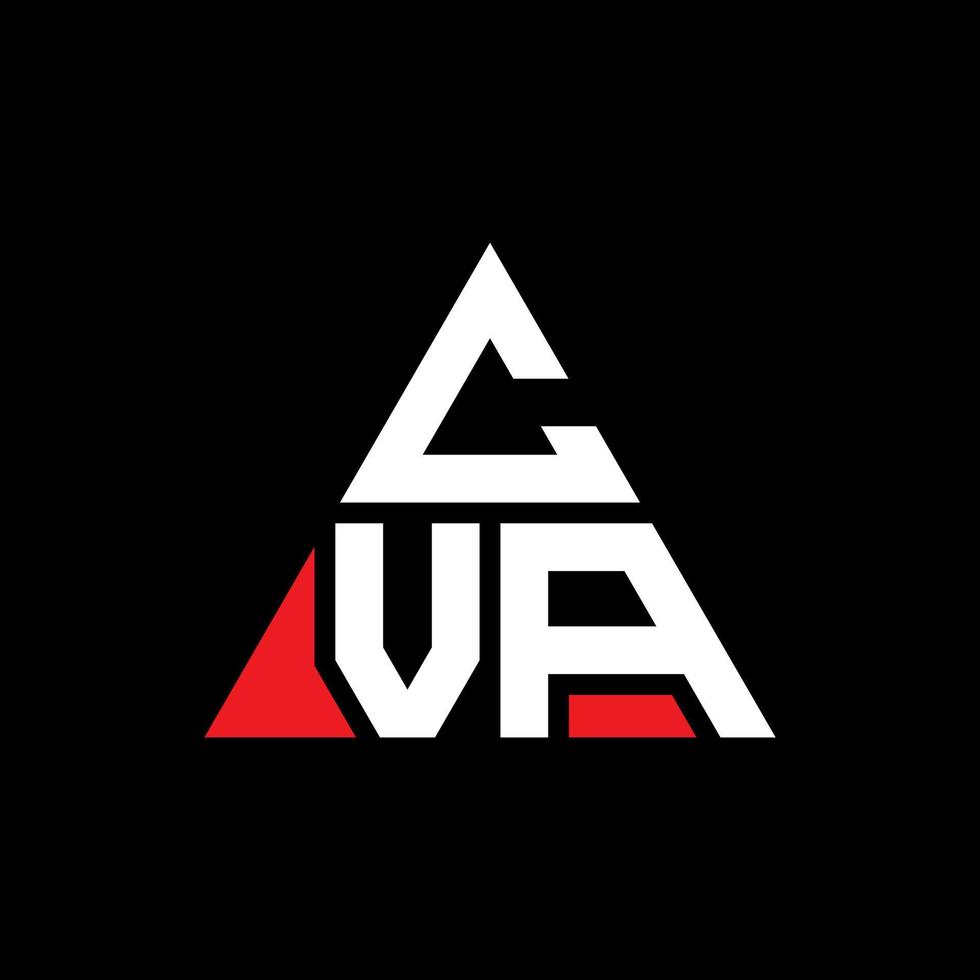 CVA-Dreieck-Buchstaben-Logo-Design mit Dreiecksform. CVA-Dreieck-Logo-Design-Monogramm. CVA-Dreieck-Vektor-Logo-Vorlage mit roter Farbe. cva dreieckiges logo einfaches, elegantes und luxuriöses logo. vektor