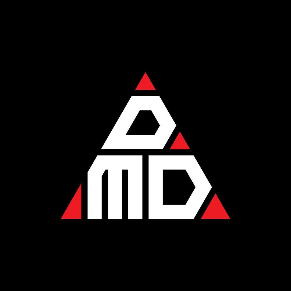 dmd-Dreieck-Buchstaben-Logo-Design mit Dreiecksform. dmd-Dreieck-Logo-Design-Monogramm. dmd-Dreieck-Vektor-Logo-Vorlage mit roter Farbe. dmd dreieckiges Logo einfaches, elegantes und luxuriöses Logo. vektor