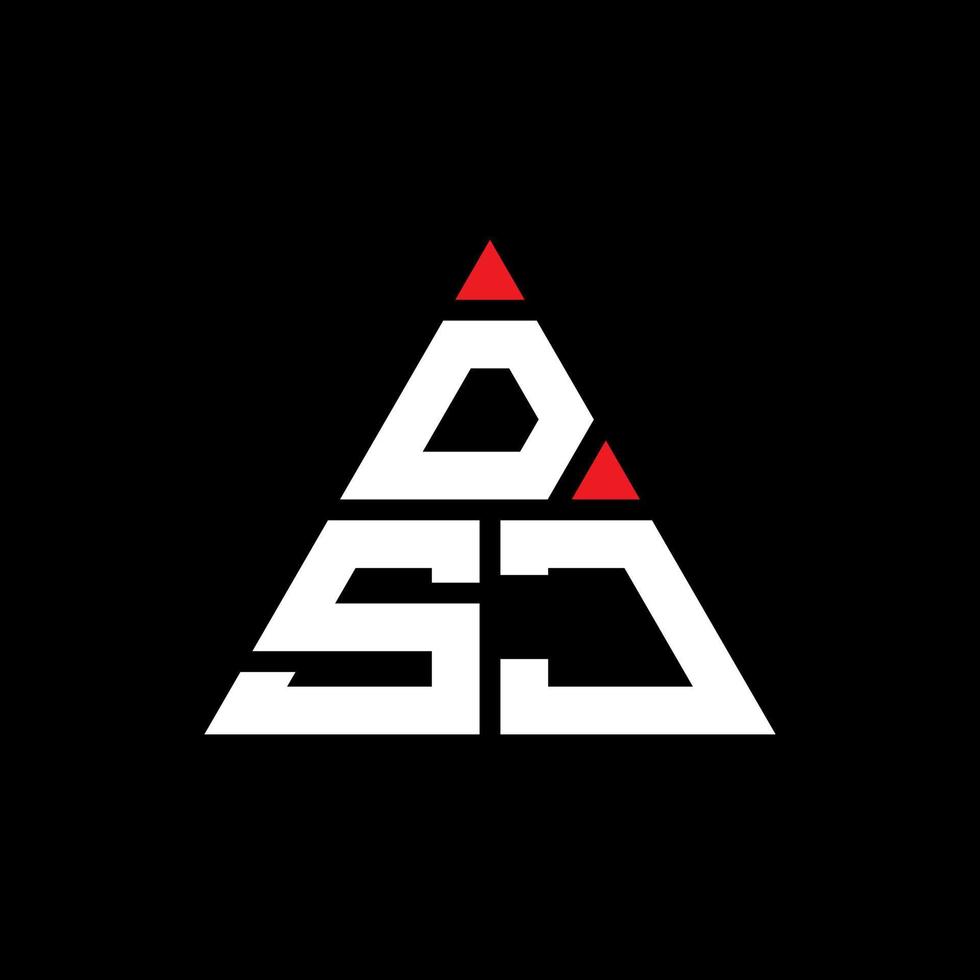 dsj-Dreieck-Buchstaben-Logo-Design mit Dreiecksform. dsj-Dreieck-Logo-Design-Monogramm. dsj-Dreieck-Vektor-Logo-Vorlage mit roter Farbe. dsj dreieckiges Logo einfaches, elegantes und luxuriöses Logo. vektor