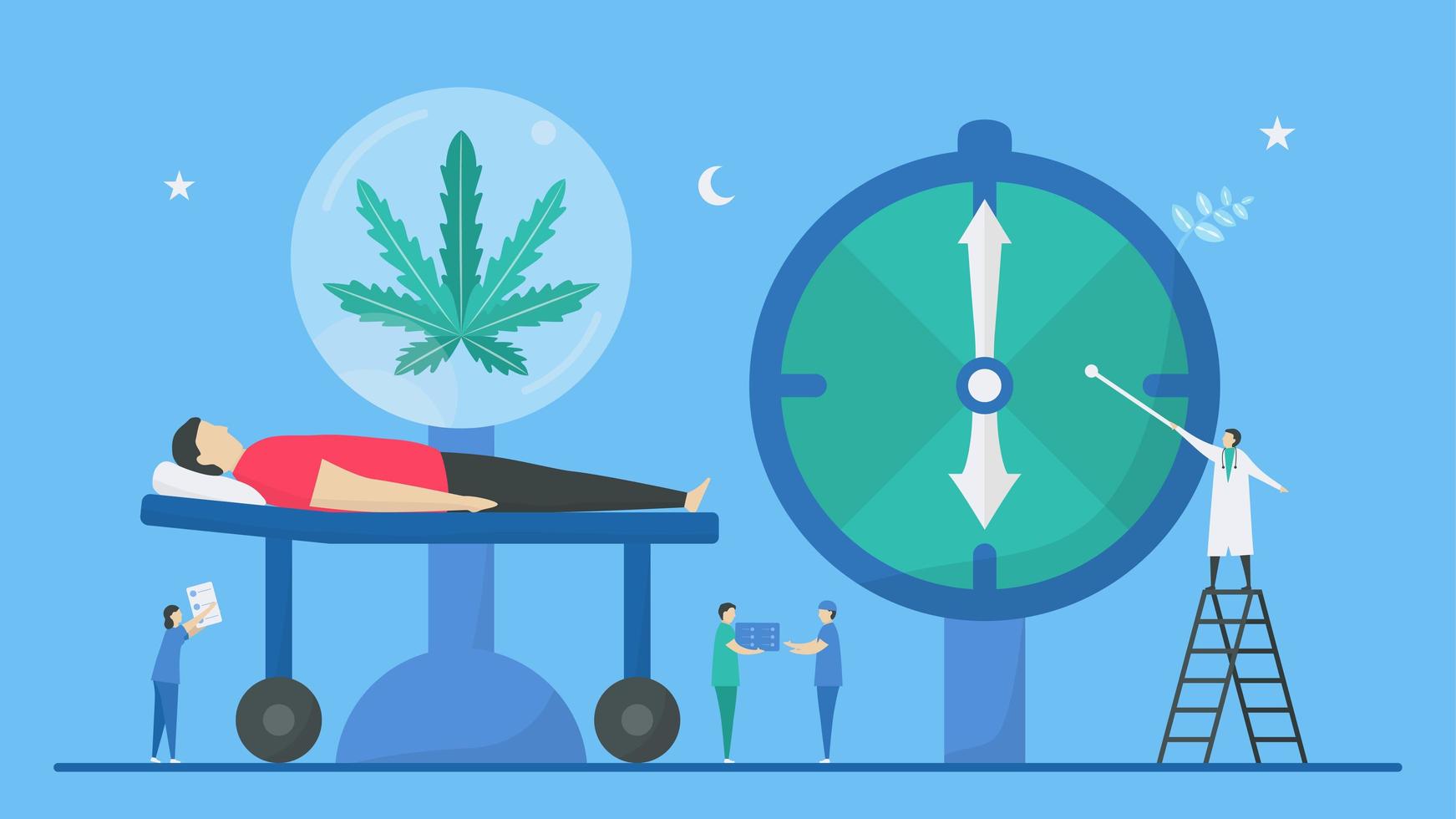 Nutzen von Cannabis zur Verbesserung des Schlafplans vektor