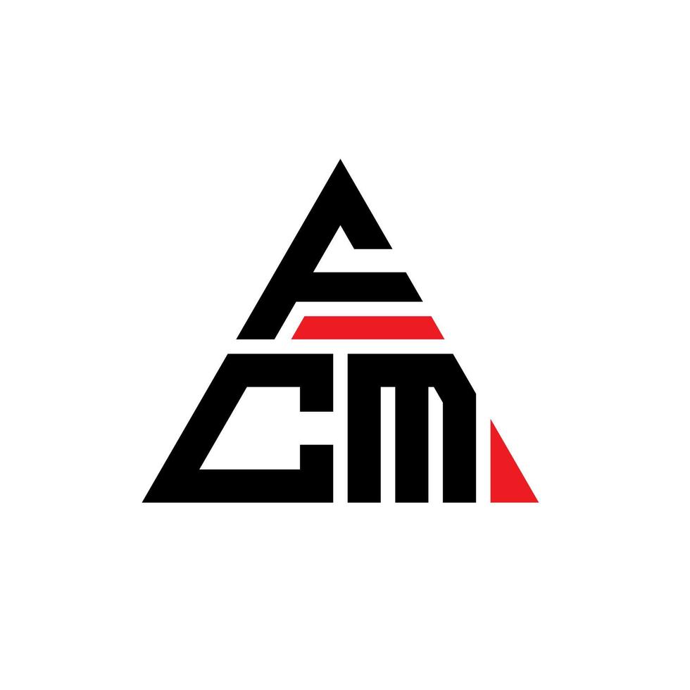 fcm Dreiecksbuchstaben-Logo-Design mit Dreiecksform. fcm-Dreieck-Logo-Design-Monogramm. fcm-Dreieck-Vektor-Logo-Vorlage mit roter Farbe. fcm dreieckiges Logo einfaches, elegantes und luxuriöses Logo. vektor