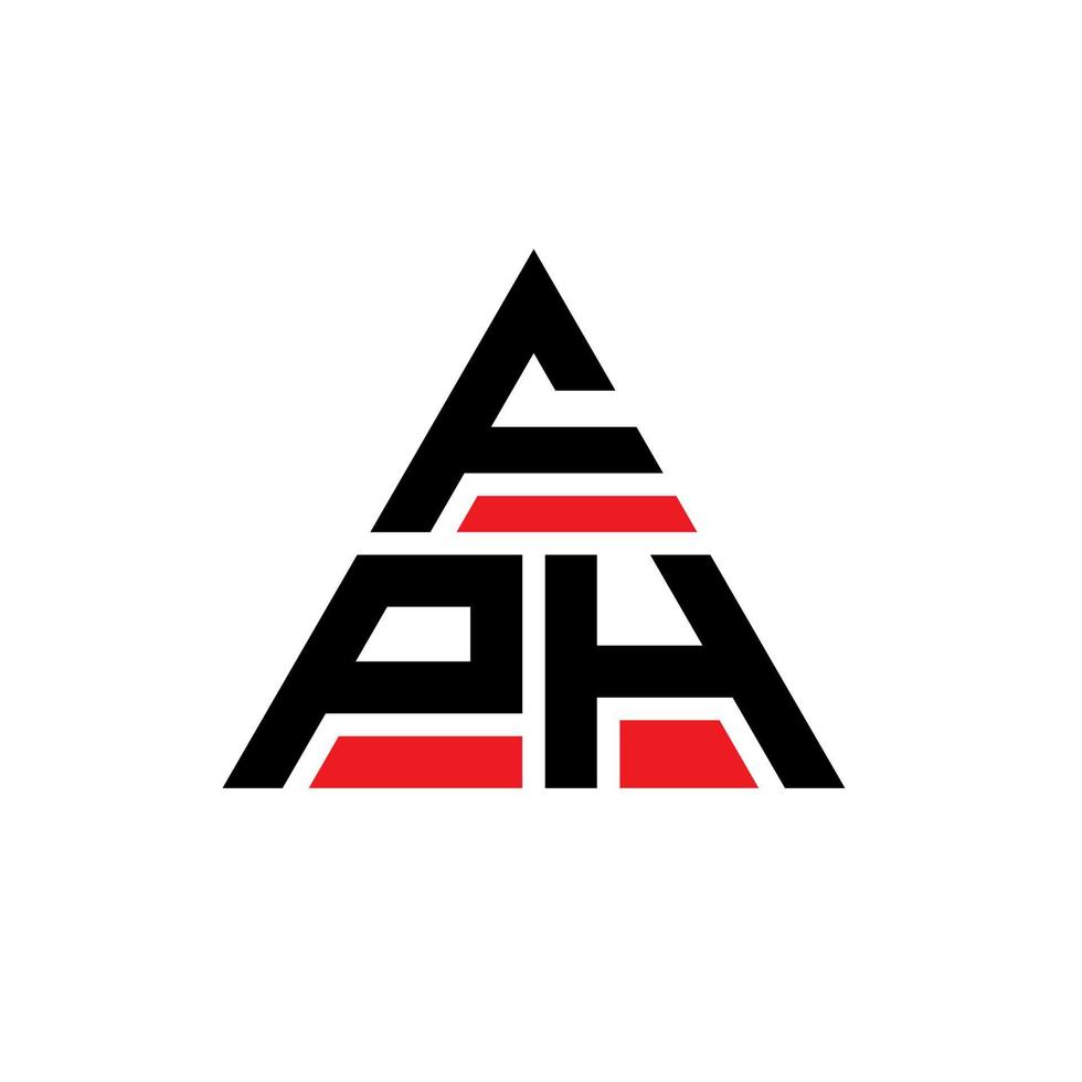 fph Dreiecksbuchstaben-Logo-Design mit Dreiecksform. fph-Dreieck-Logo-Design-Monogramm. fph-Dreieck-Vektor-Logo-Vorlage mit roter Farbe. fph dreieckiges Logo einfaches, elegantes und luxuriöses Logo. vektor