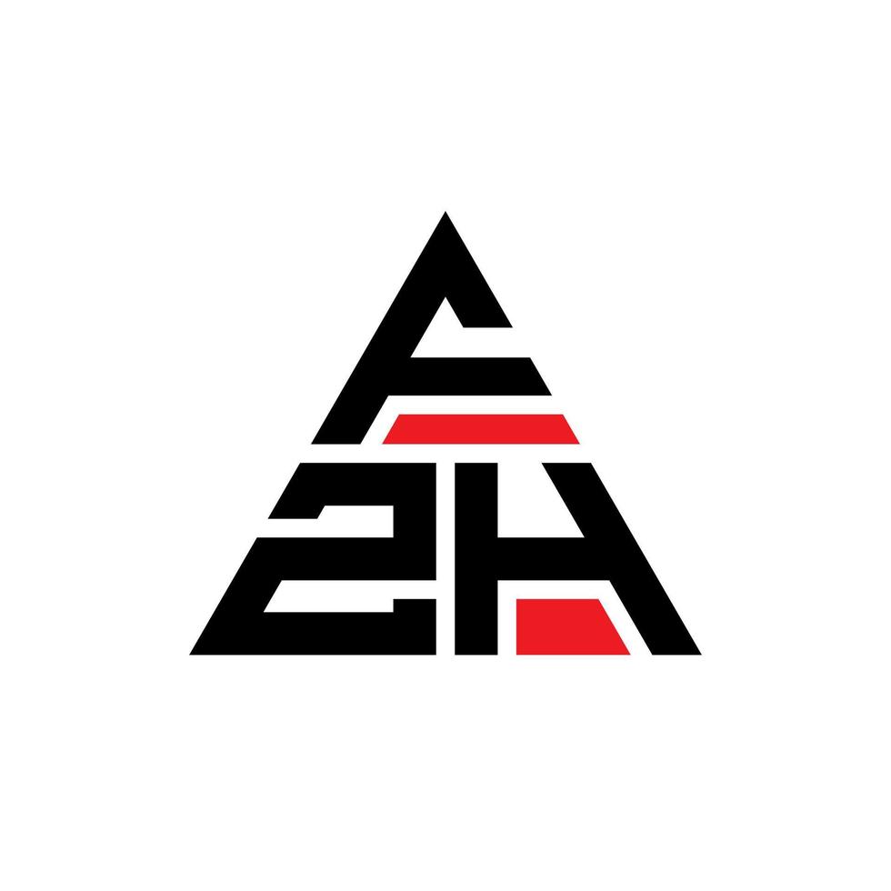 fzh-Dreieck-Buchstaben-Logo-Design mit Dreiecksform. fzh-Dreieck-Logo-Design-Monogramm. fzh-Dreieck-Vektor-Logo-Vorlage mit roter Farbe. fzh dreieckiges Logo einfaches, elegantes und luxuriöses Logo. vektor