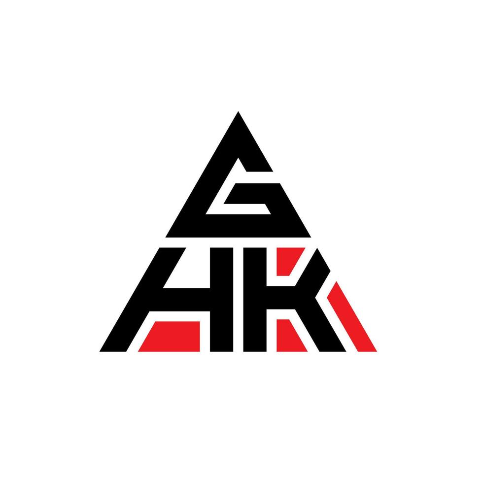 ghk-Dreieck-Buchstaben-Logo-Design mit Dreiecksform. ghk-Dreieck-Logo-Design-Monogramm. ghk dreieck vektor logo vorlage mit roter farbe. ghk dreieckiges logo einfaches, elegantes und luxuriöses logo.