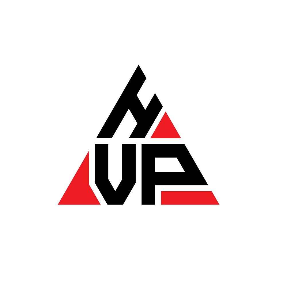 hvp-Dreieck-Buchstaben-Logo-Design mit Dreiecksform. hvp-Dreieck-Logo-Design-Monogramm. hvp-Dreieck-Vektor-Logo-Vorlage mit roter Farbe. hvp dreieckiges Logo einfaches, elegantes und luxuriöses Logo. vektor