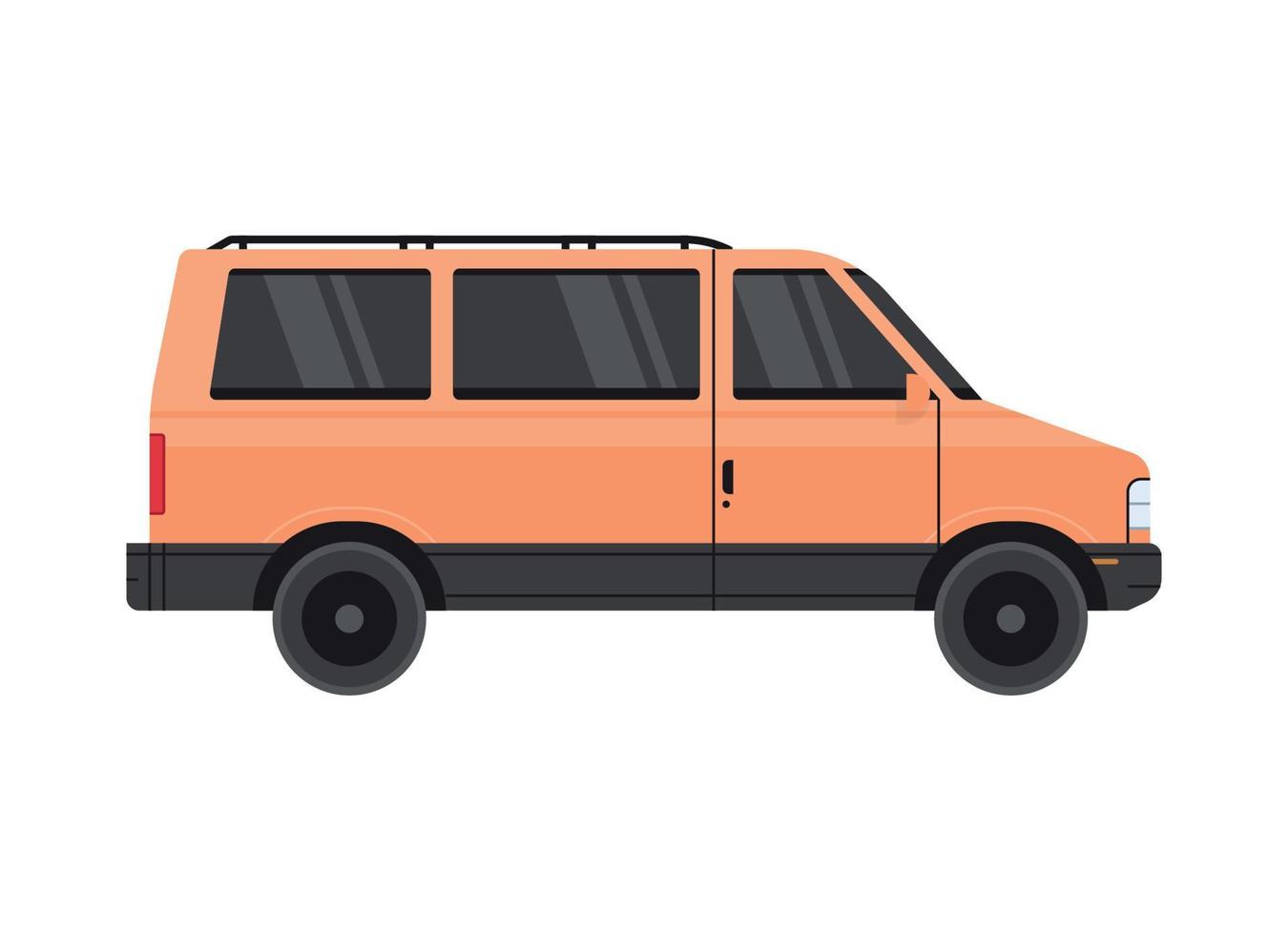 minivan lkw und kurierwagen flache vektorillustration. vektor