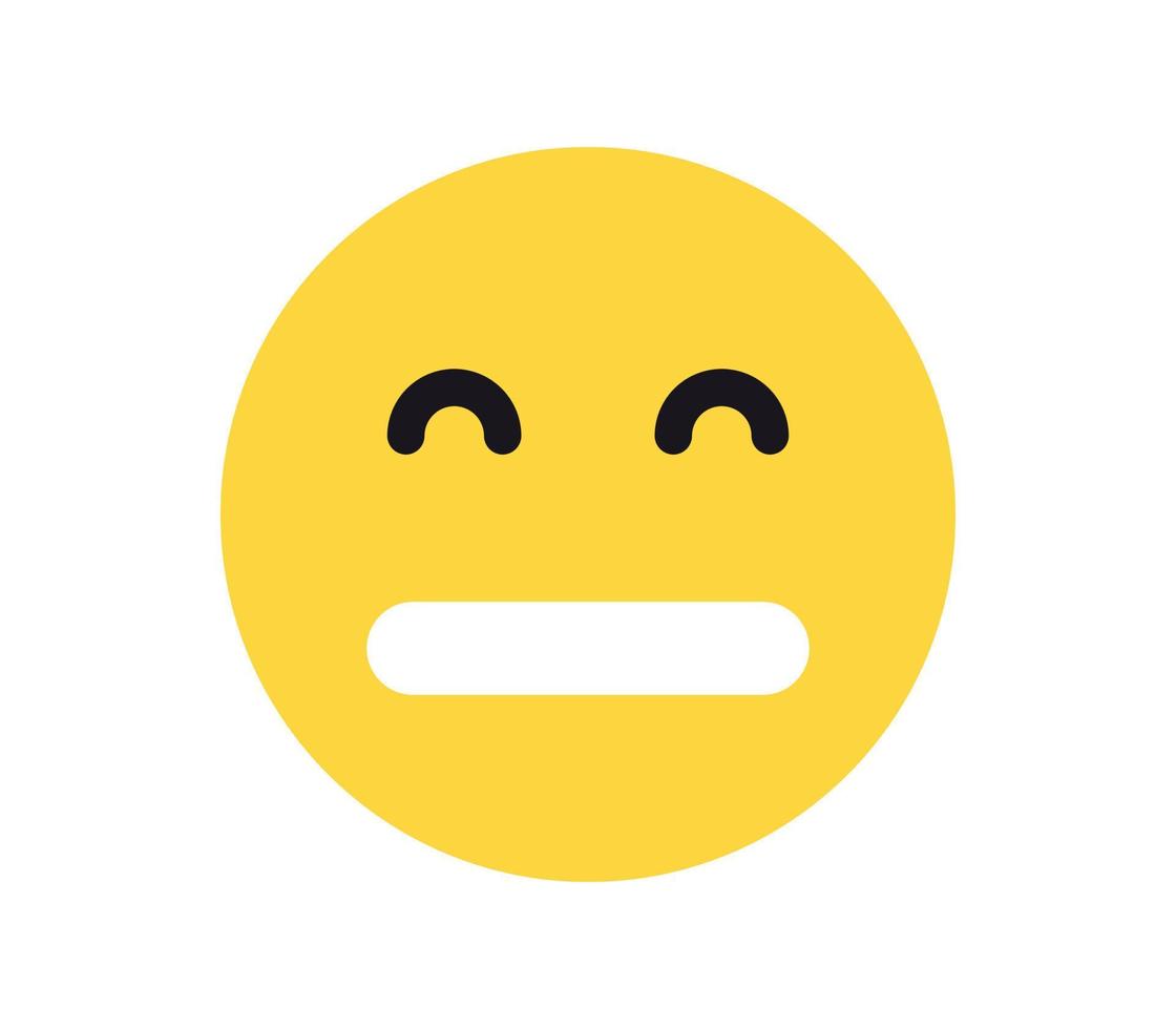 enkel känsla ansikte och gul tecknad emoji platt vektorillustration. vektor