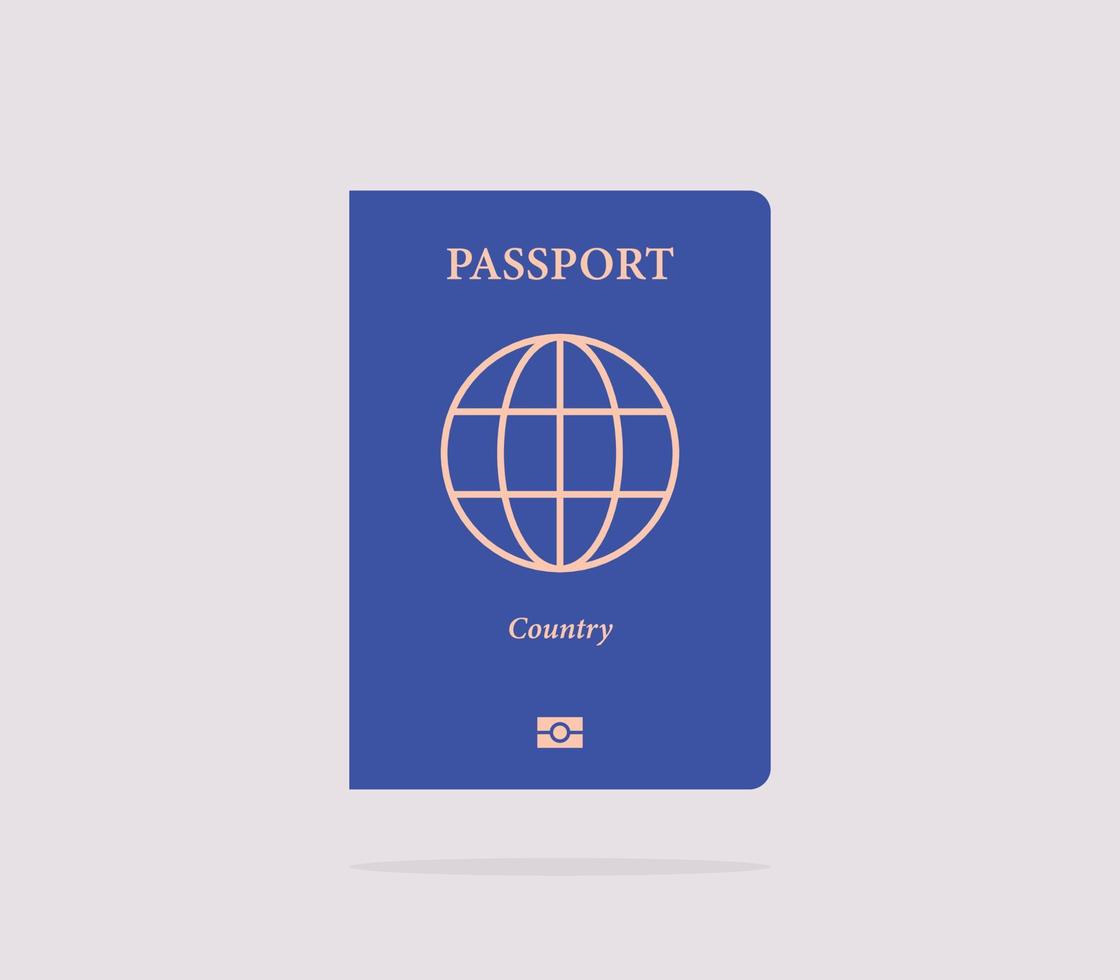 Internationaler Pass und auf weißem Hintergrund flache Vektorgrafiken. vektor