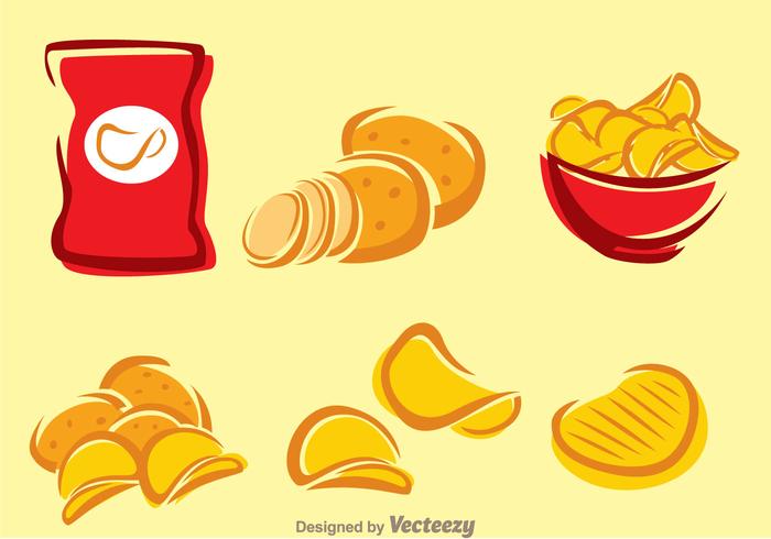 Kartoffelchips Icons vektor