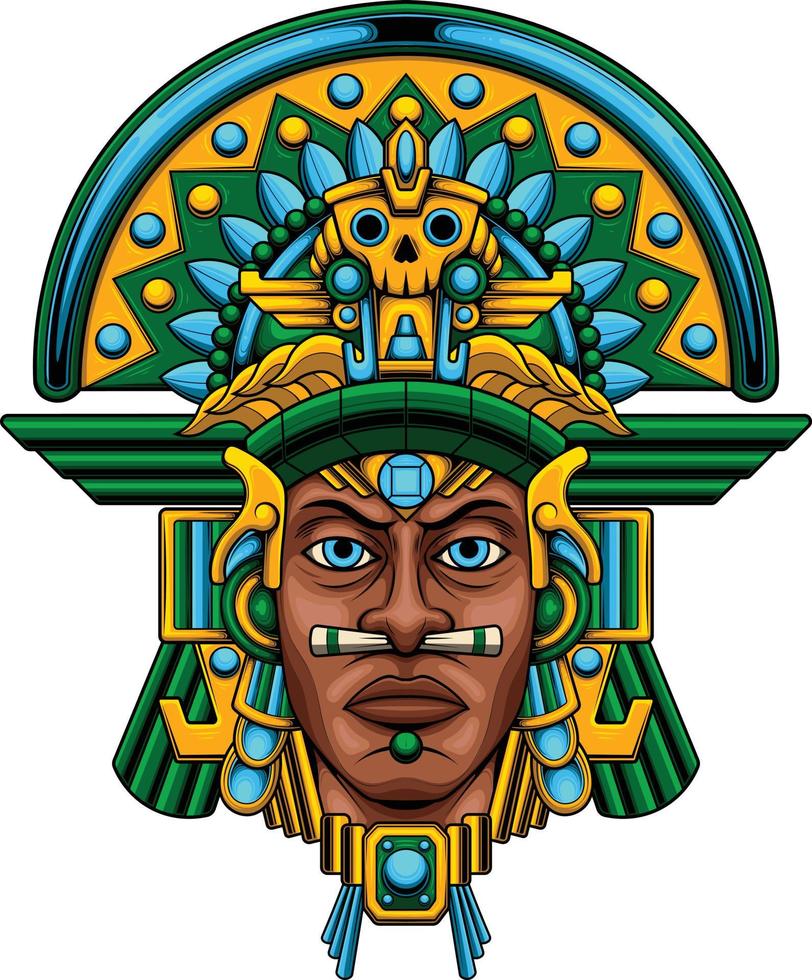 Aztec krigare illustration med premium kvalitet lager vektor