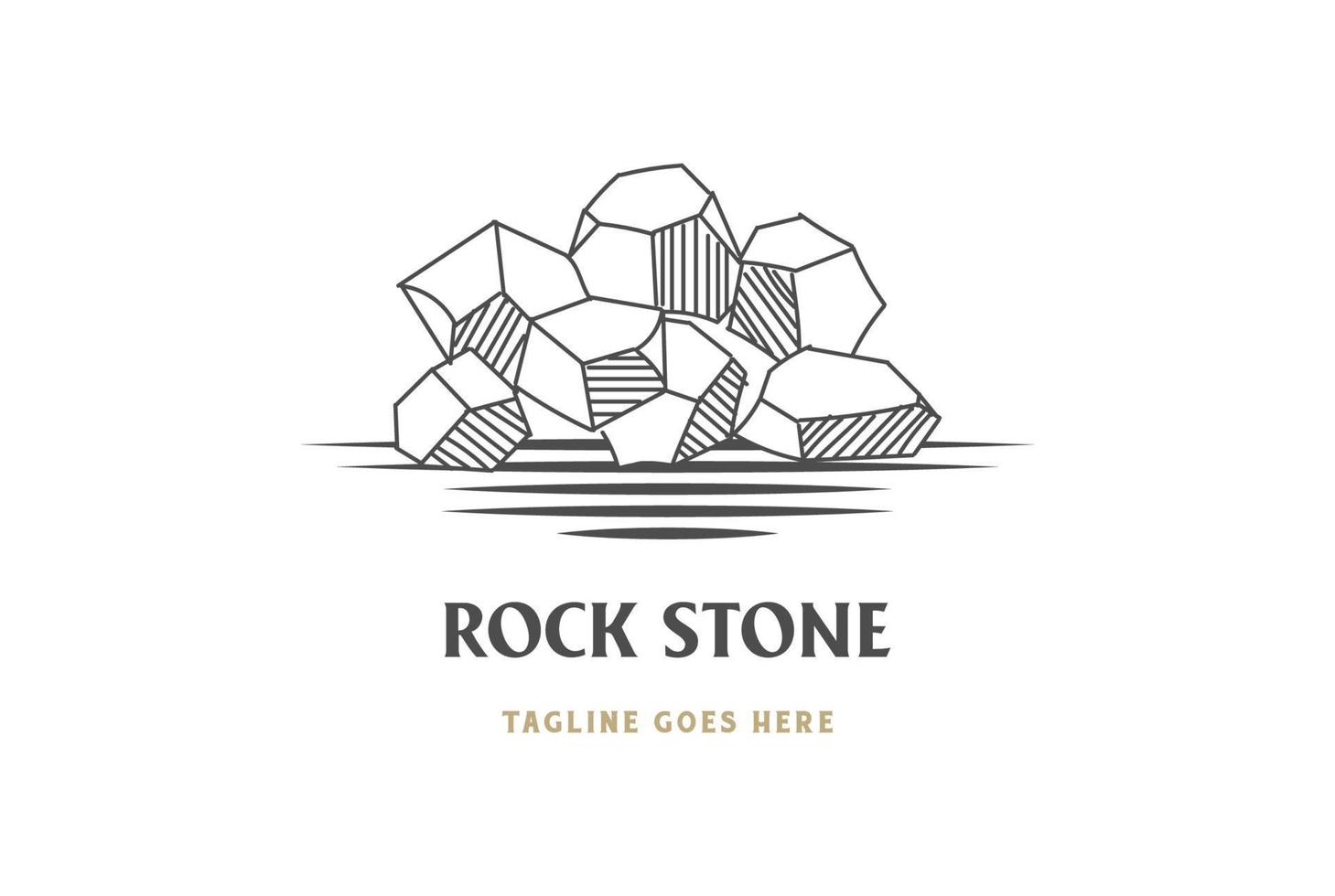 vintage retro geometrisk rock sten logotyp design vektor