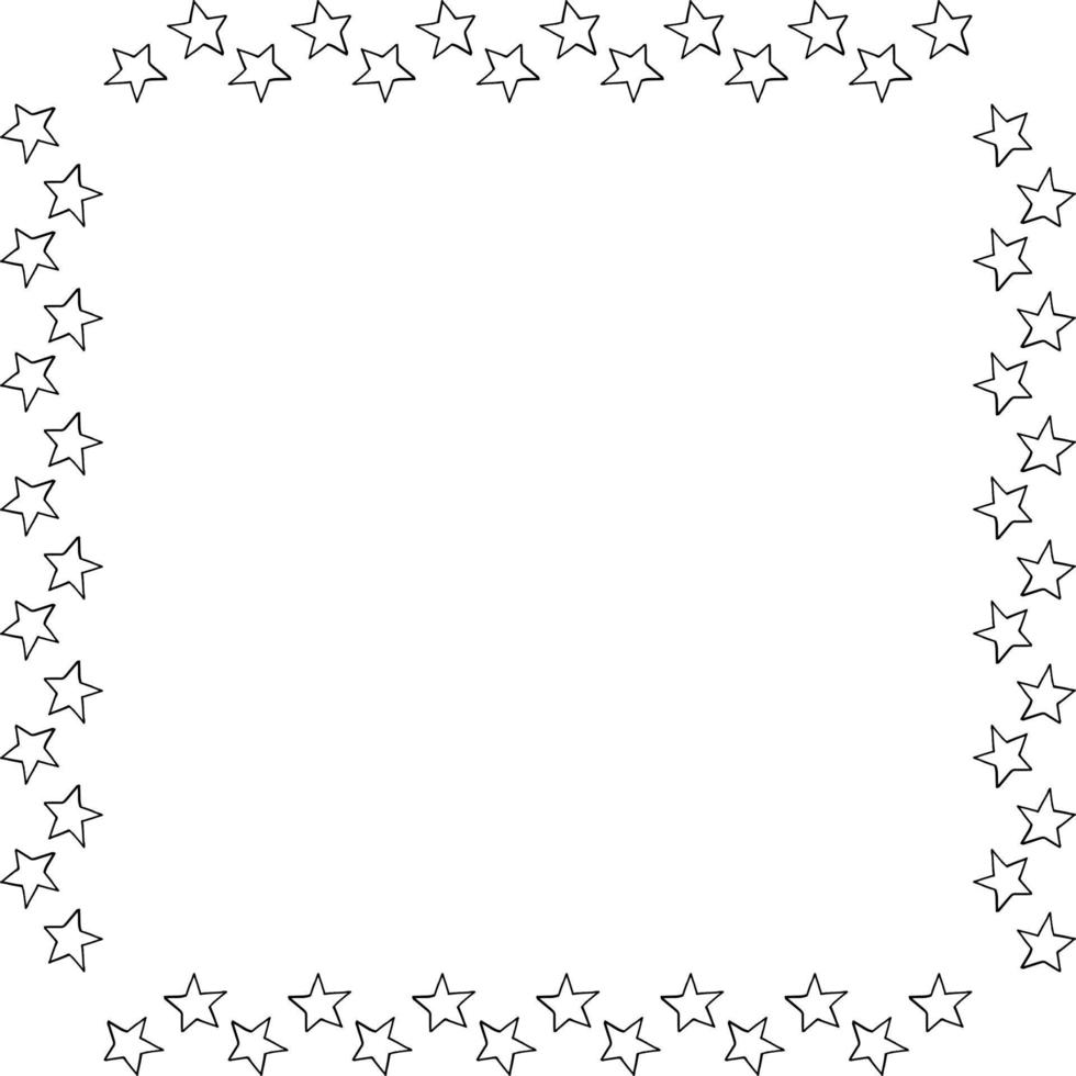 quadratischer Rahmen mit Sternen auf weißem Hintergrund. Vektorbild. vektor