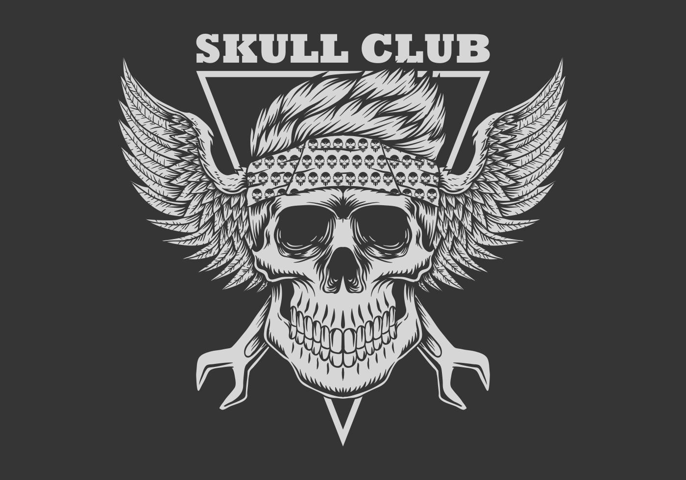 skull club biker vektor