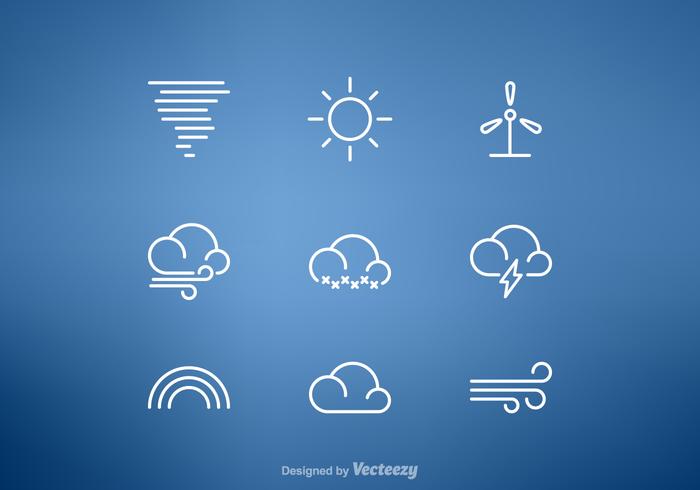 Kostenlose Wetterlinie Vektor Icon Set