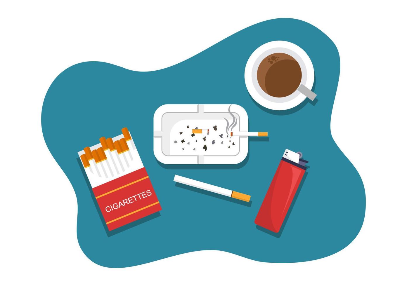 Hören Sie auf zu rauchen oder keine Zigaretten für den Kampf gegen ungesunde Rauchergewohnheiten, medizinisch und als Frühwarnung in flacher Cartoon-Illustration vektor