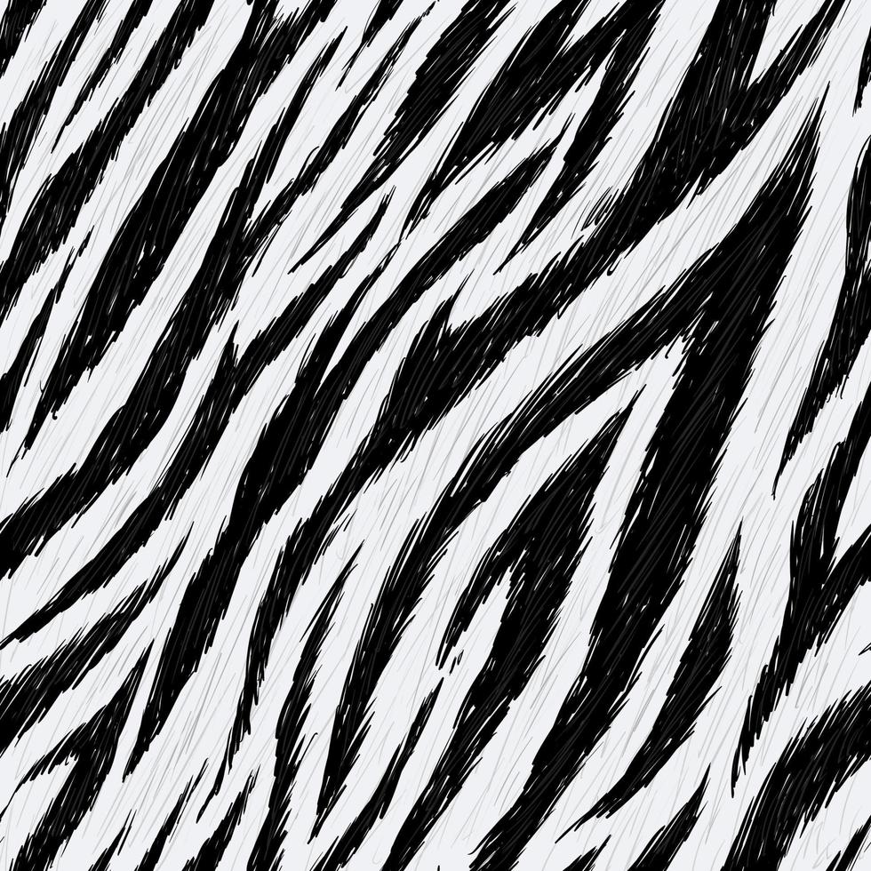handgezeichnetes nahtloses muster aus zebradruck, detailhaut aus zebra, realistisches zebramuster vektor