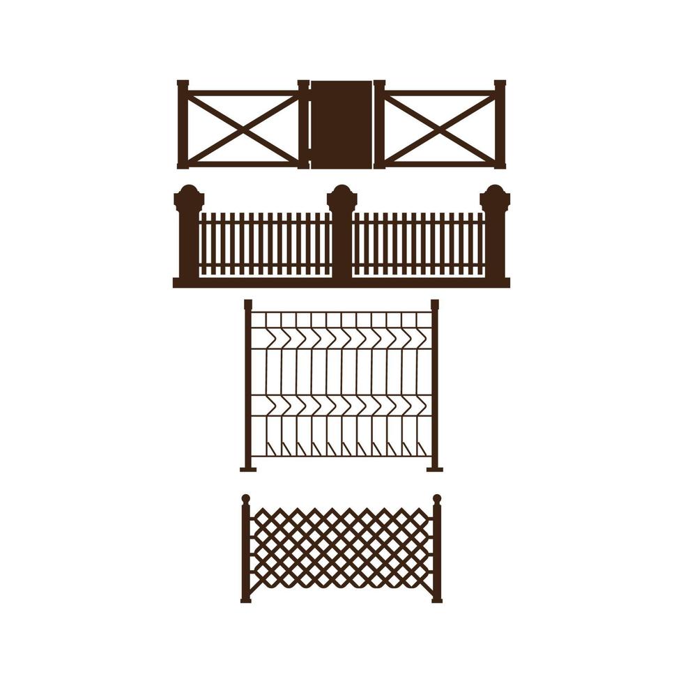 Entwurfsvorlage für Zaunsymbolvektorillustration vektor