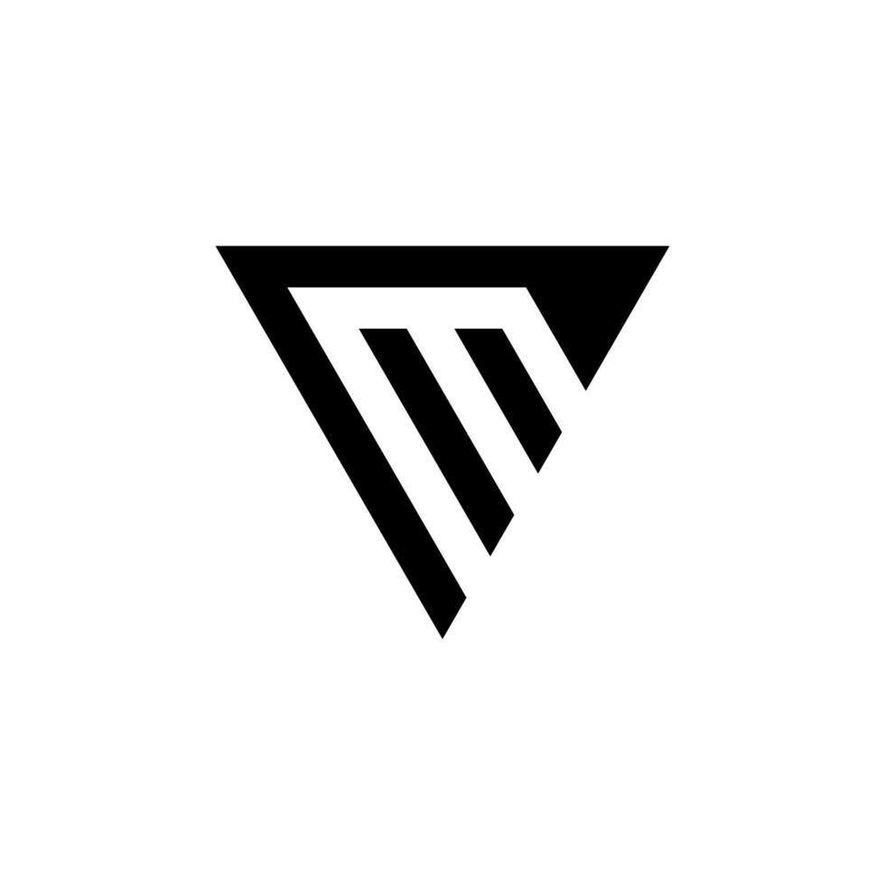 Linie Anfangsbuchstabe m Logo Vektor Illustration isoliert Hintergrund