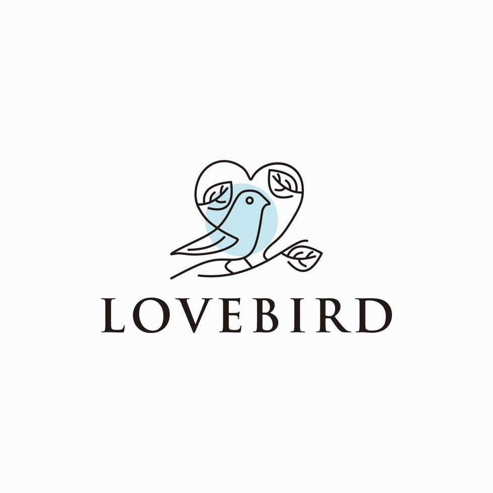 Liebe Vogel Logo Design Vektor Illustration isoliert Hintergrund