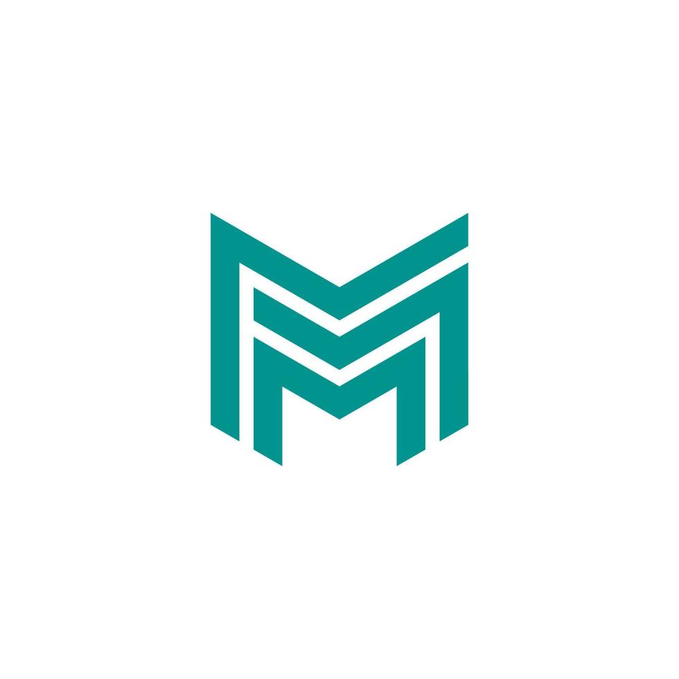 första bokstaven m logotyp vektorillustration isolerad på vit bakgrund vektor