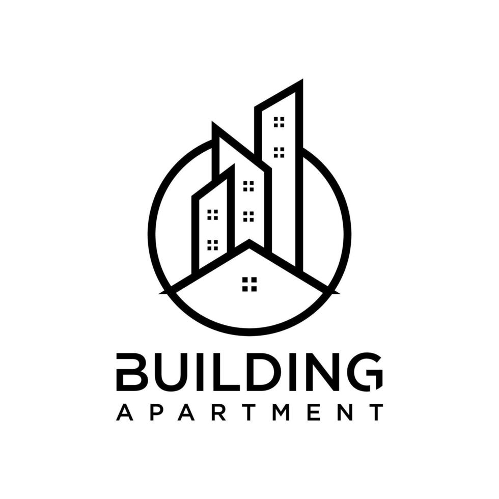 gebäude wohnung logo design inspiration isoliert hintergrund vektor