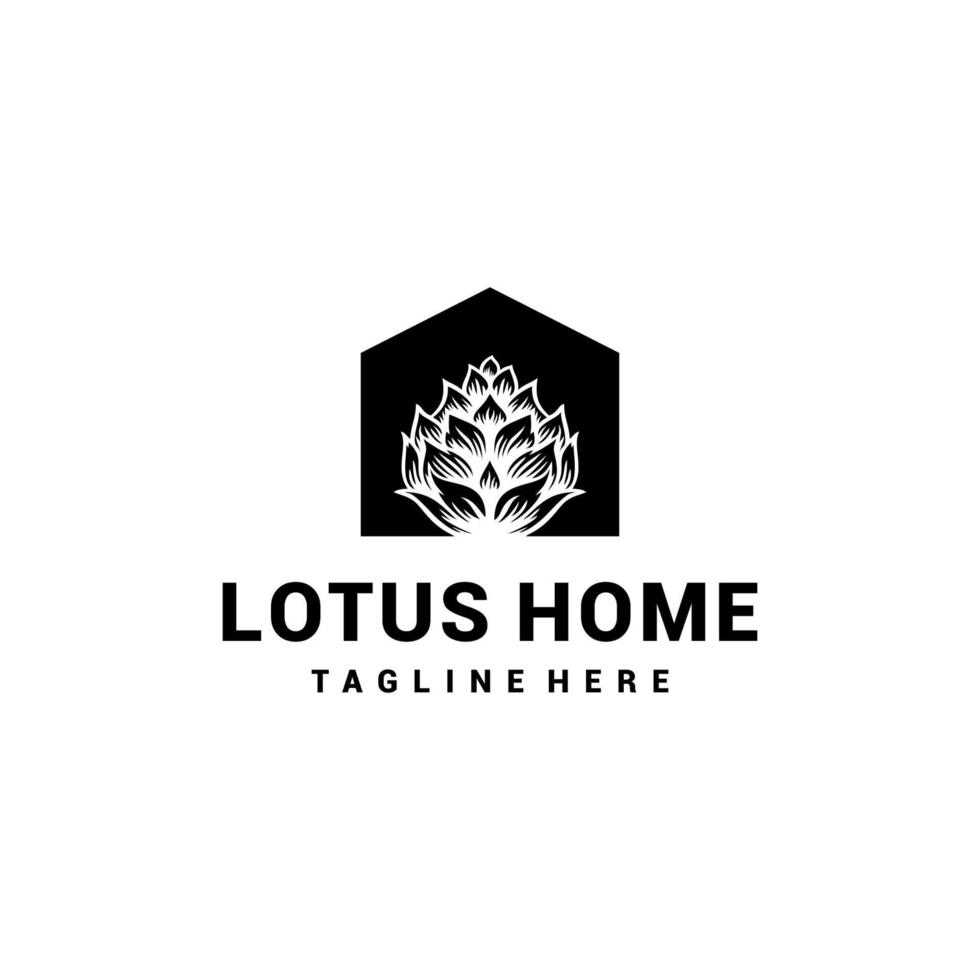 lotus hem logotyp vektor illustration isolerade bakgrund