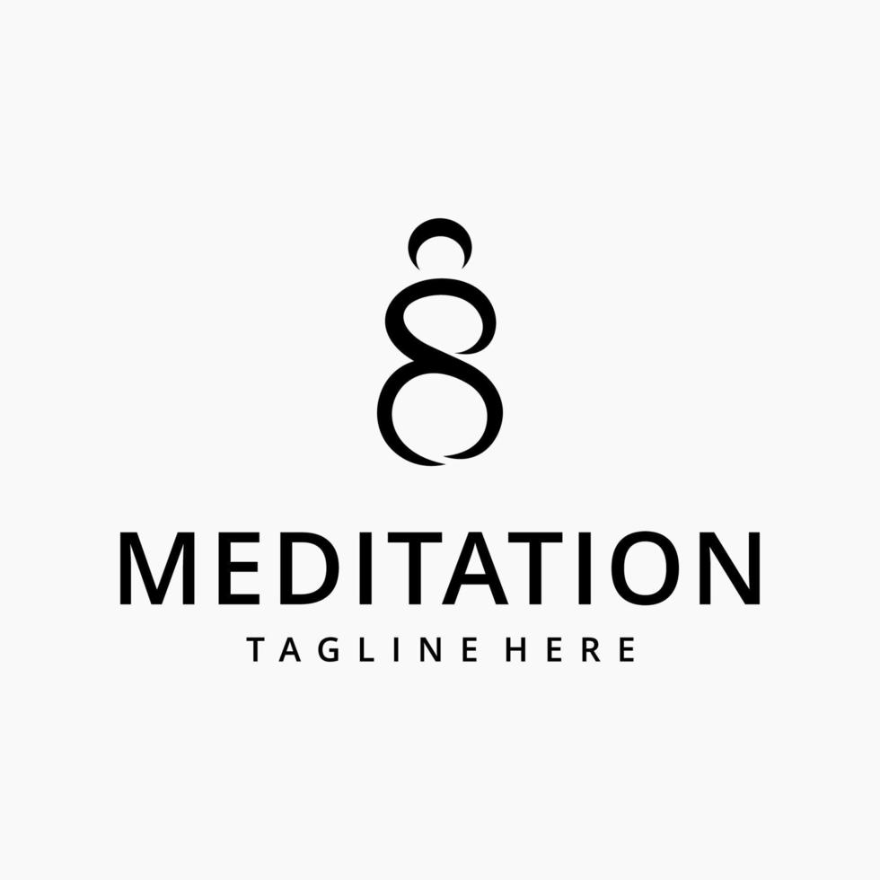 meditation logotyp design vektor illustration isolerade bakgrund