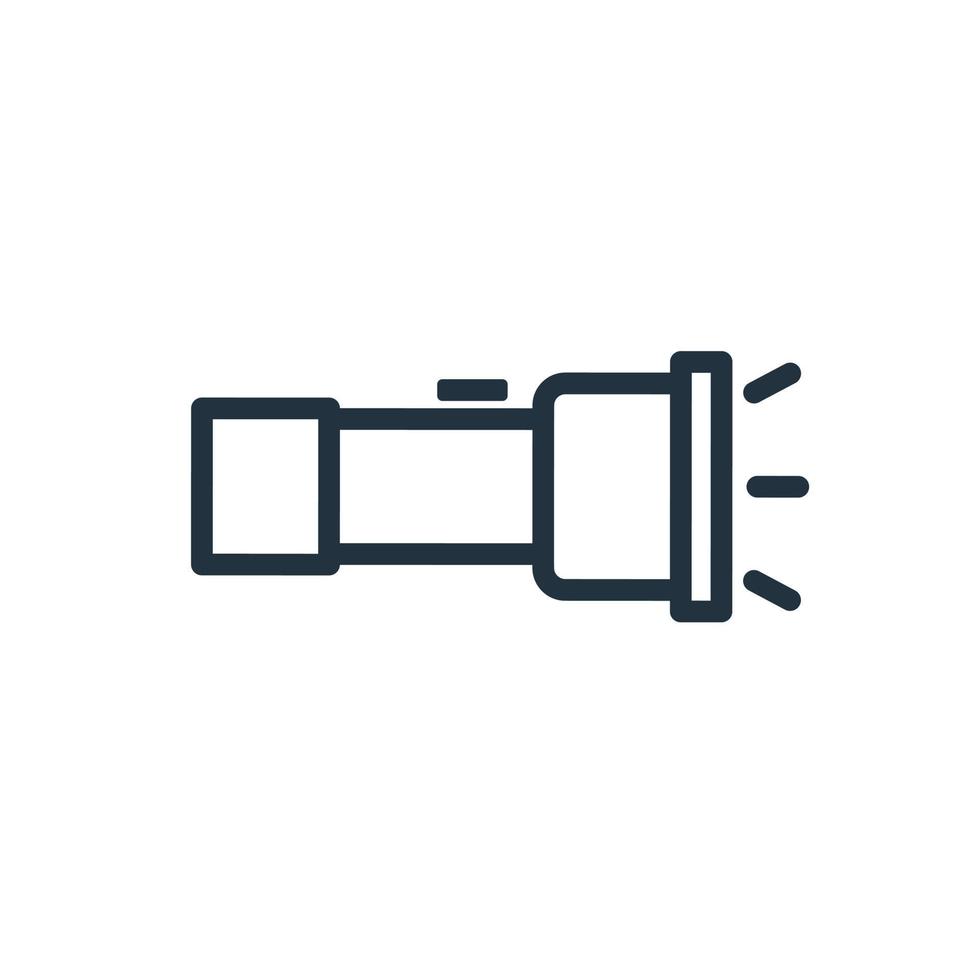 Taschenlampensymbol isoliert auf weißem Hintergrund. Taschenlampensymbol für Web- und mobile Apps. vektor
