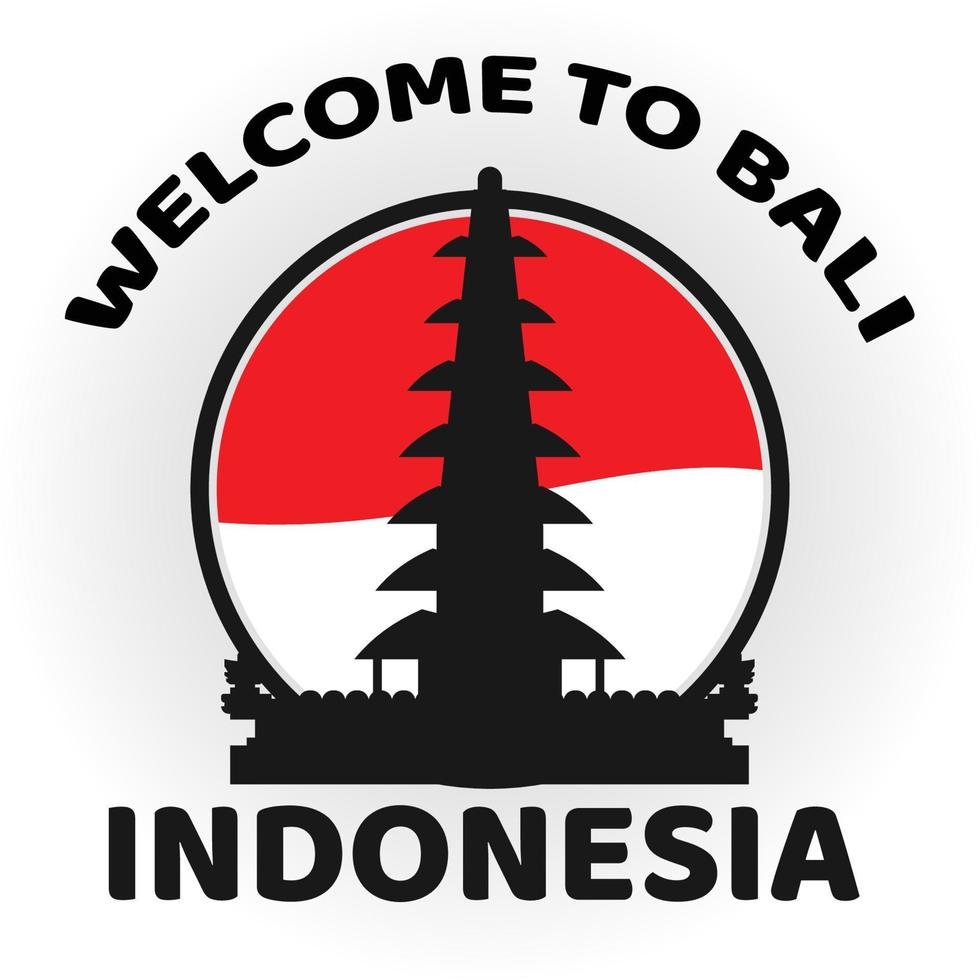 vektor willkommen auf bali indonesien