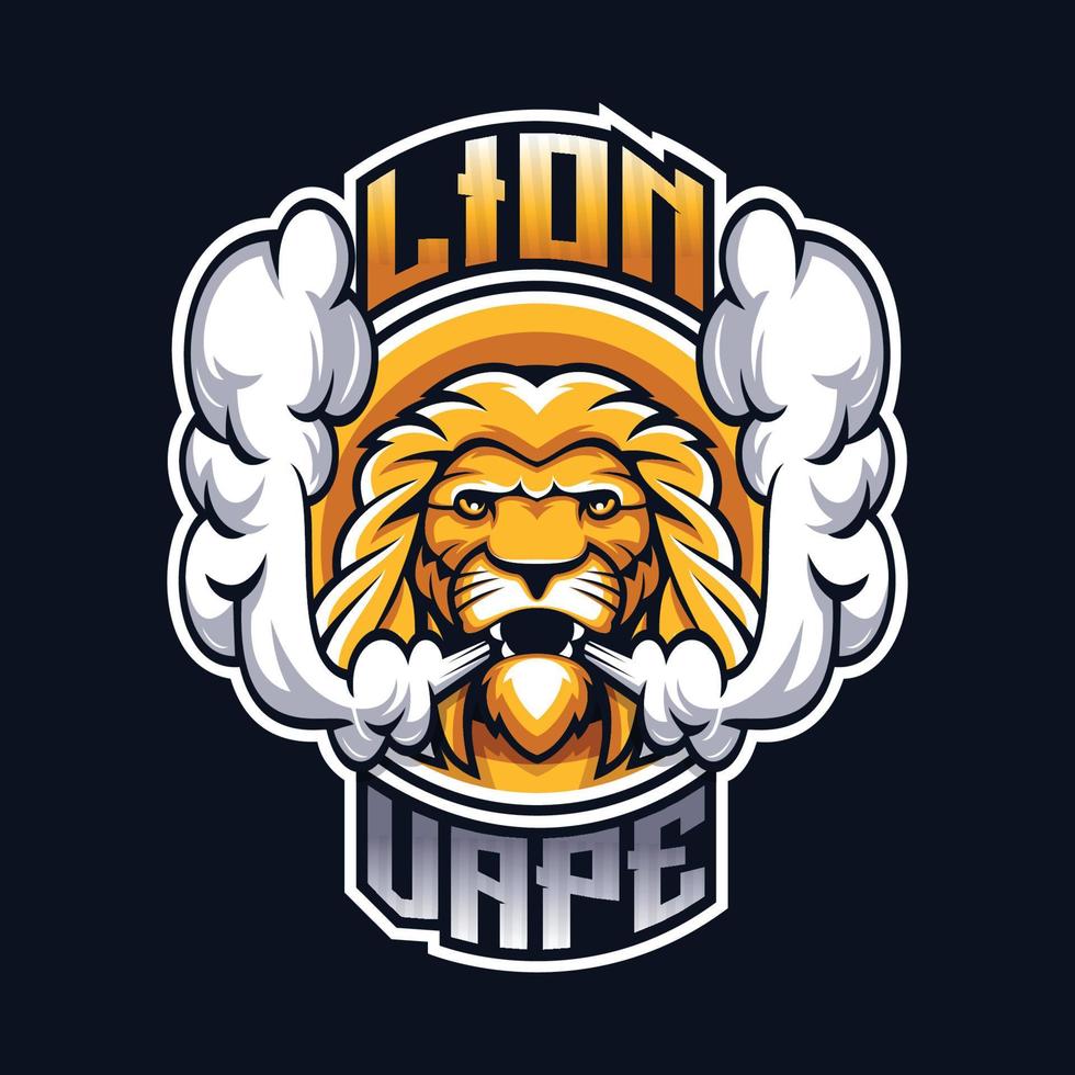 lejon vape maskot logotyp bra användning för symbol identitet emblem märke och mer. vektor